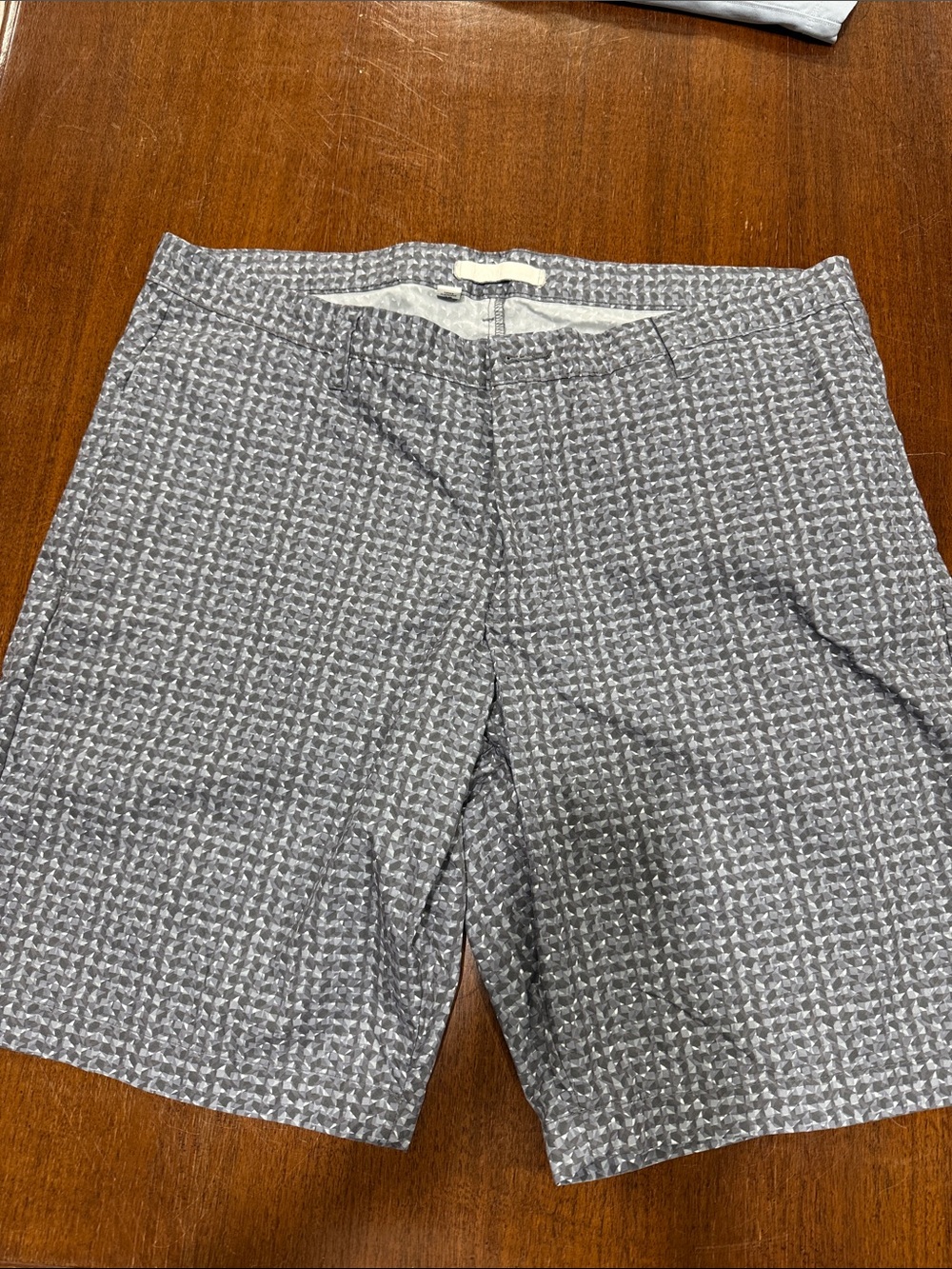 Robert Graham Grey Micro-Pattern Flat-Front Shorts